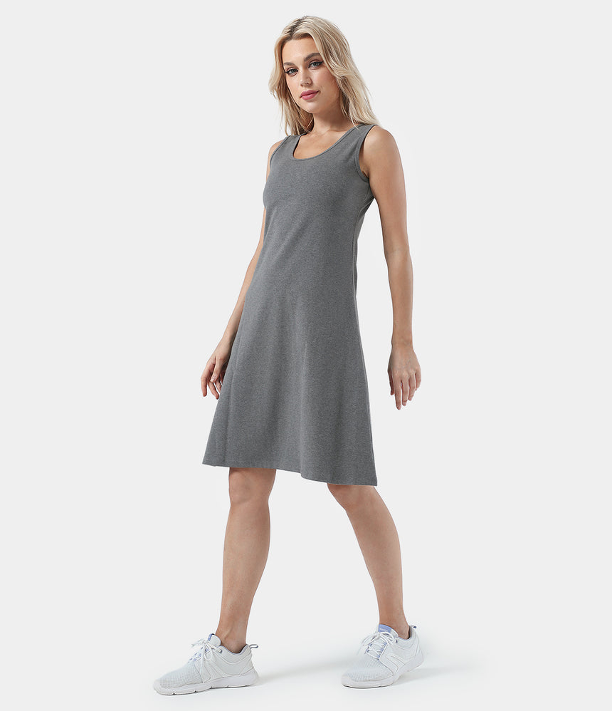 Plain Tank Knee Length Dress – HALARA